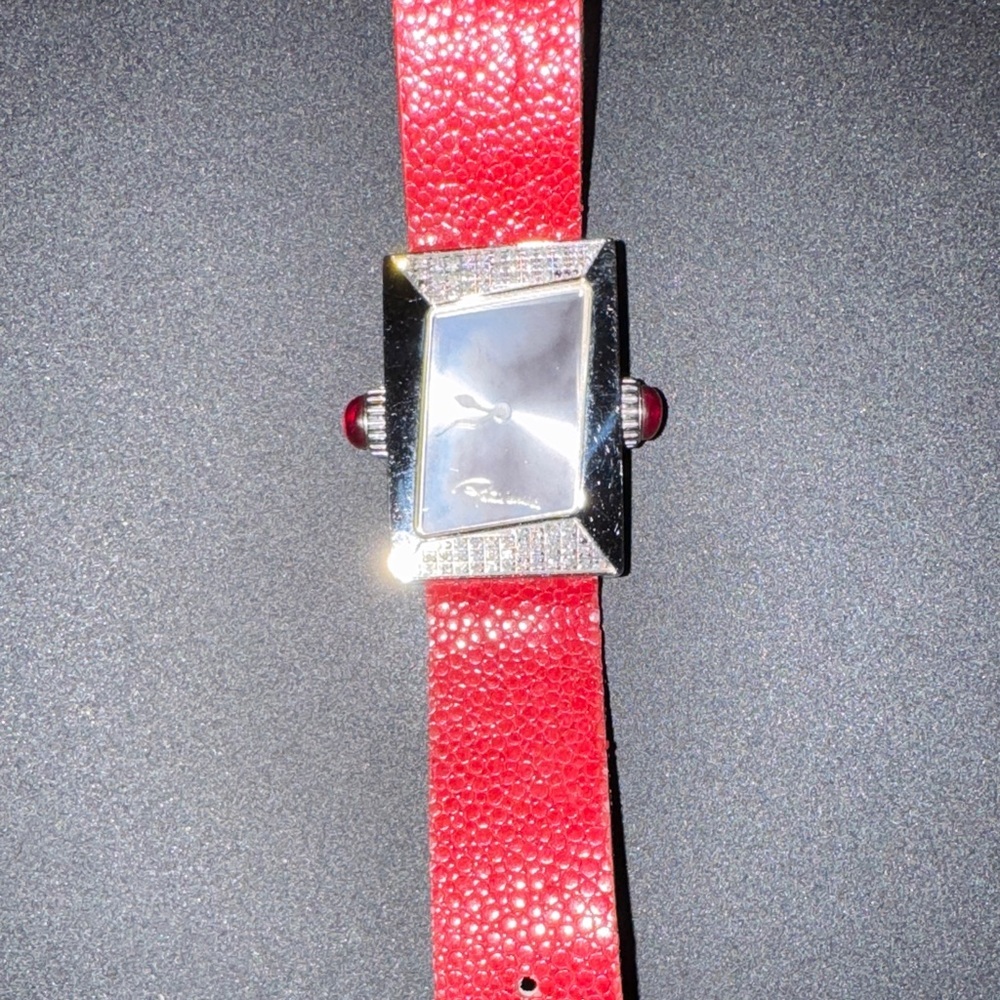 Roberto Cavalli Red and Silver Watch
